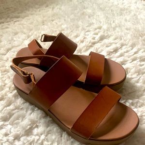Madden Girl Brown Leather Sandals